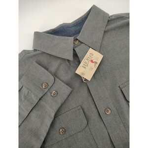 RedHead Button Down Shirt Mens Medium Gray NWT Long Sleeve Outdoor Casual
